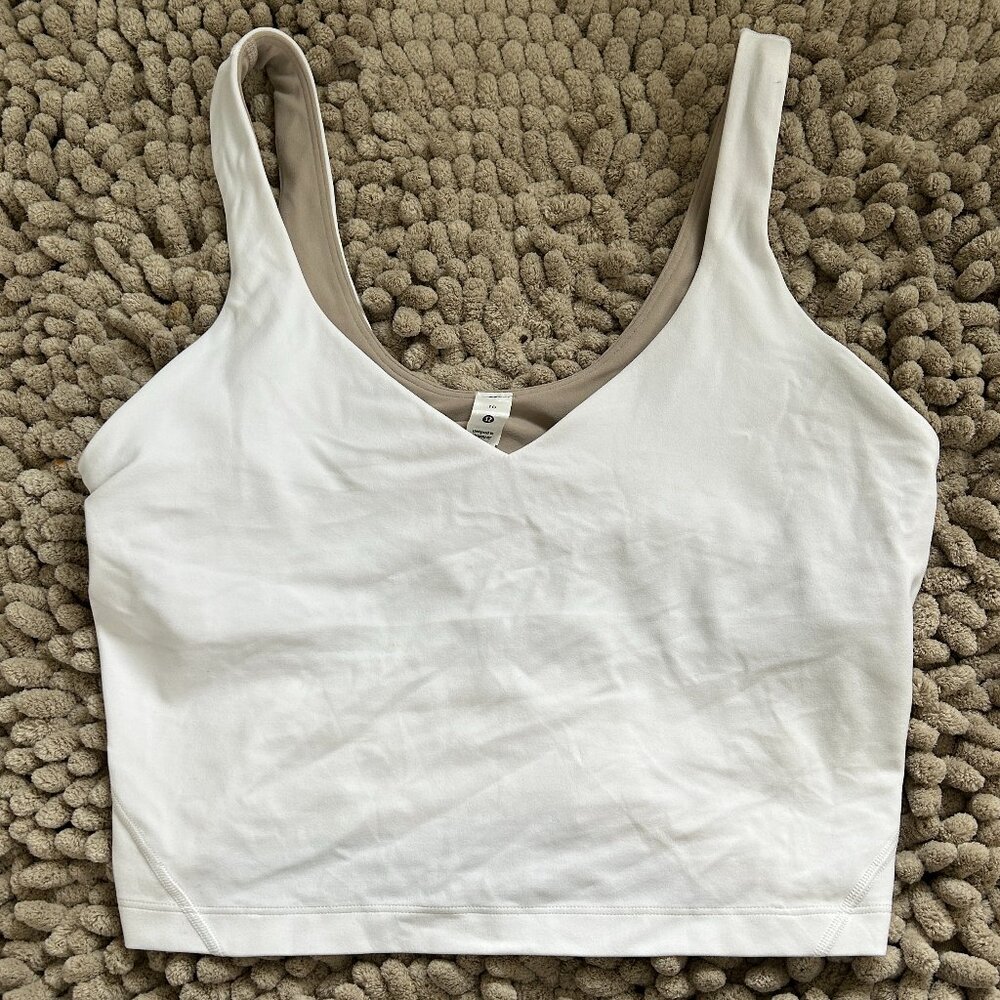 Lululemon White Athletic Tank Top Size 10